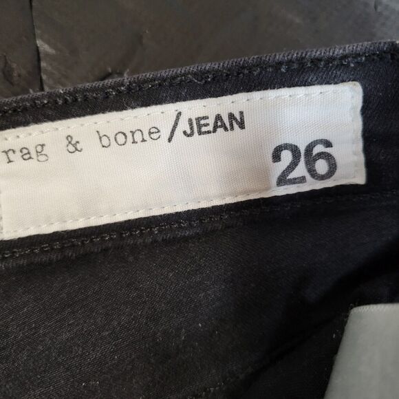 Rag & Bone High Rise Skinny Jeans Black Studded Women's Size 26 - Picture 11 of 11